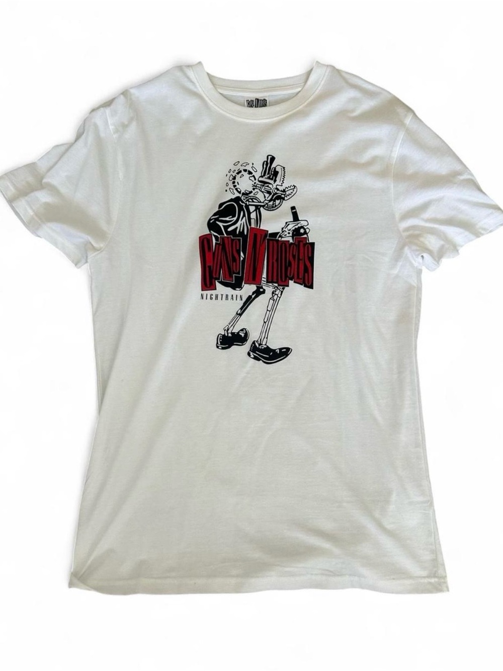 White Graphic Tee - Band Logo Short Sleeve Shirt